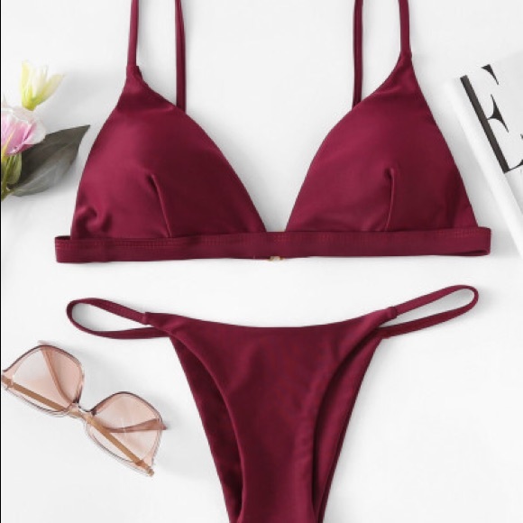 Other - Last one! ❤️ NWT Burgundy Strappy bikini set